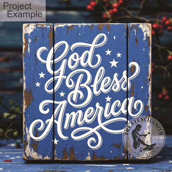 10501 God Bless America Stencil - The Stencilsmith