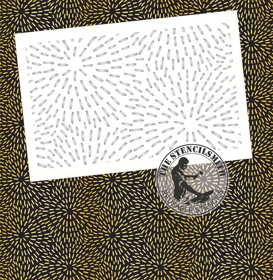 10503 Sunburst Firework Pattern Stencil - The Stencilsmith