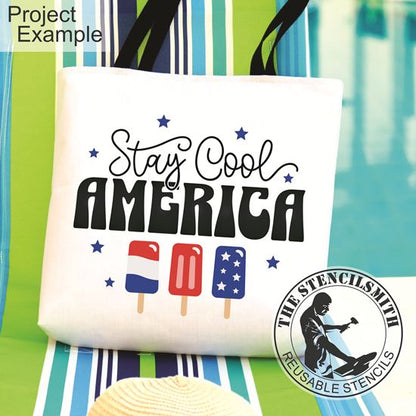 10506 Stay Cool America Popsicle Stencil - The Stencilsmith