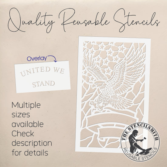 10508 United We Stand Eagle Stained Glass Stencil - The Stencilsmith