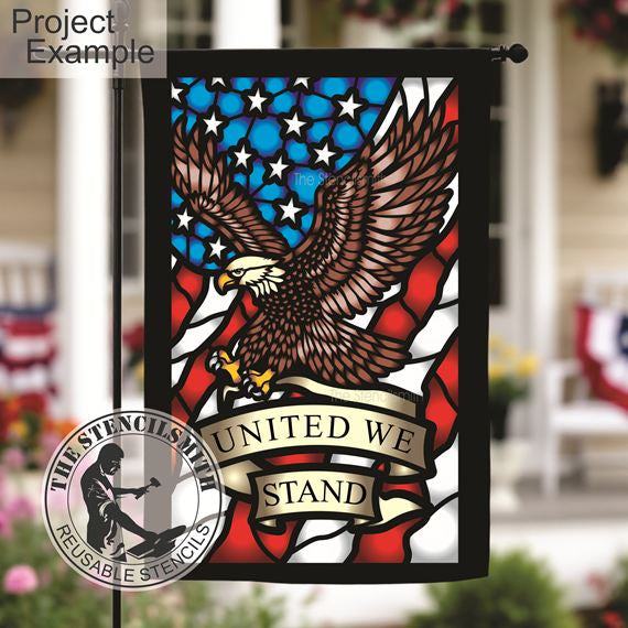 10508 United We Stand Eagle Stained Glass Stencil - The Stencilsmith