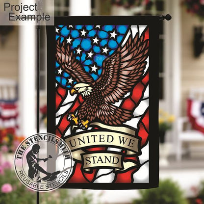 10508 United We Stand Eagle Stained Glass Stencil - The Stencilsmith
