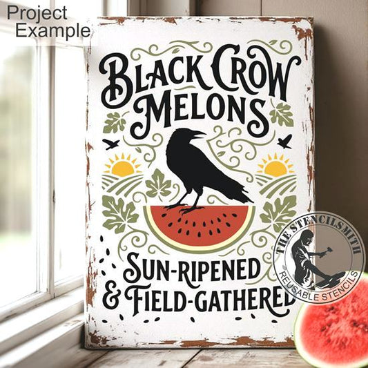 10509 Black Crow Melons Stencil - The Stencilsmith