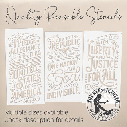 10512 I Pledge Allegiance Leaner Stencil - The Stencilsmith