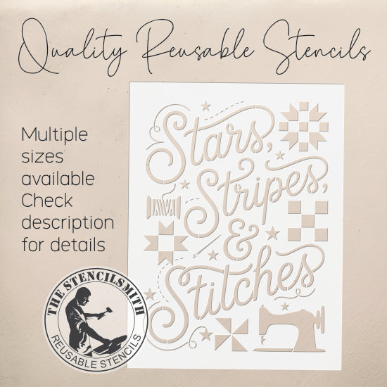 10514 Stars, Stripes & Stitches Quilt Stencil - The Stencilsmith