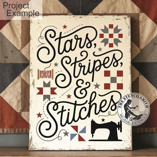 10515 Stars, Stripes & Stitches Quilt Stencil - The Stencilsmith