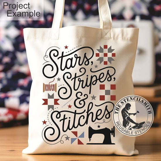 10515 Stars, Stripes & Stitches Quilt Stencil - The Stencilsmith