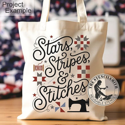 10515 Stars, Stripes & Stitches Quilt Stencil - The Stencilsmith