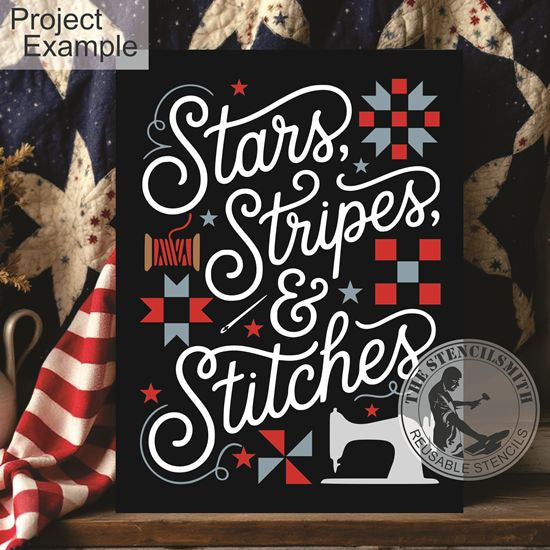 10515 Stars, Stripes & Stitches Quilt Stencil - The Stencilsmith