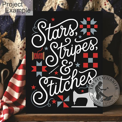 10515 Stars, Stripes & Stitches Quilt Stencil - The Stencilsmith