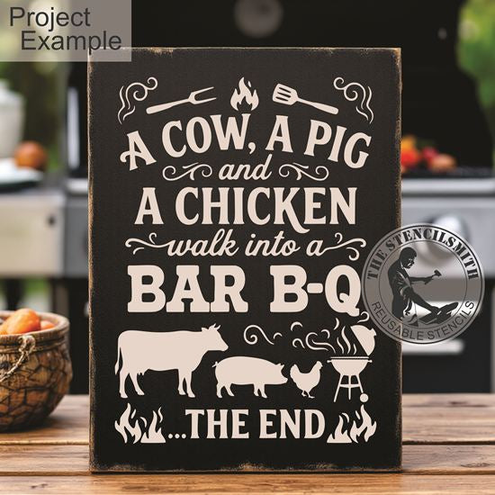 10517 A Cow Pig Chicken Bbq Stencil - The Stencilsmith