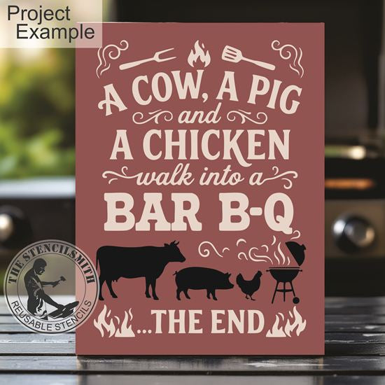 10517 A Cow Pig Chicken Bbq Stencil - The Stencilsmith