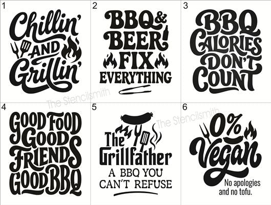 10519 Barbeque Phrase Stencils - The Stencilsmith