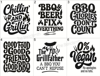 10519 Barbeque Phrase Stencils - The Stencilsmith