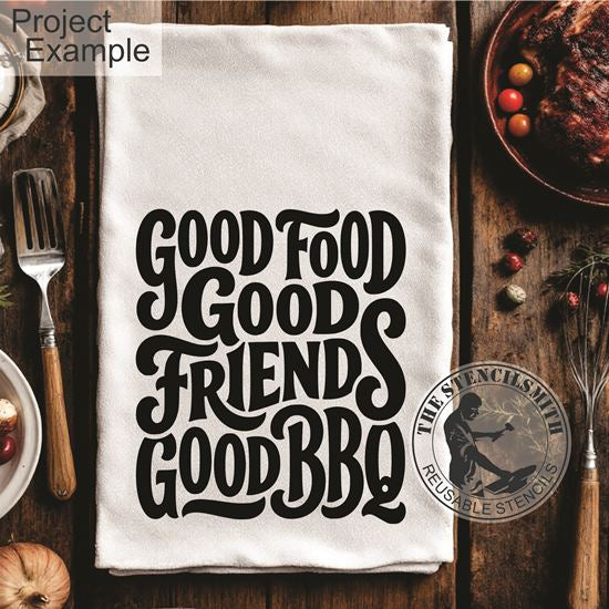 10519 Barbeque Phrase Stencils - The Stencilsmith