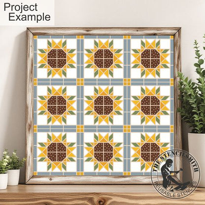 10523 Sunflower Quilt Stencil - The Stencilsmith