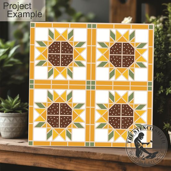 10523 Sunflower Quilt Stencil - The Stencilsmith