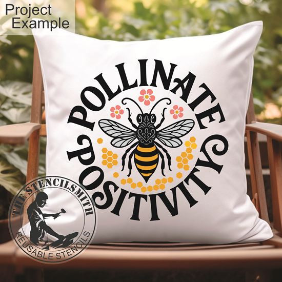 10524 Pollinate Positivity Bee Stencil - The Stencilsmith
