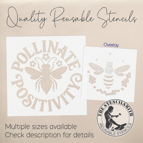 10524 Pollinate Positivity Bee Stencil - The Stencilsmith