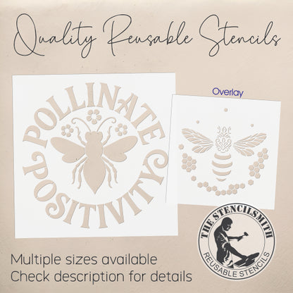 10524 Pollinate Positivity Bee Stencil - The Stencilsmith