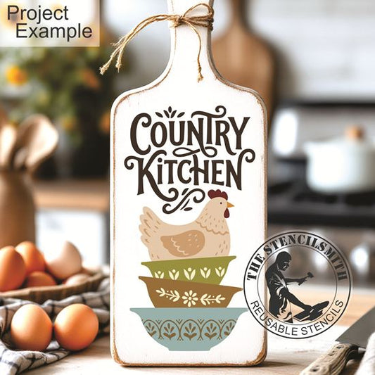 10526 Country Kitchen Stacked Bowls Stencil - The Stencilsmith