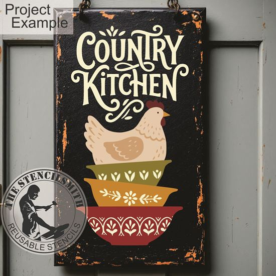 10526 Country Kitchen Stacked Bowls Stencil - The Stencilsmith