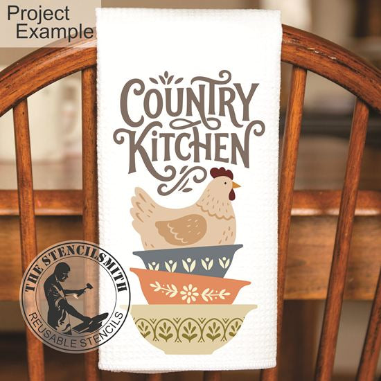 10526 Country Kitchen Stacked Bowls Stencil - The Stencilsmith
