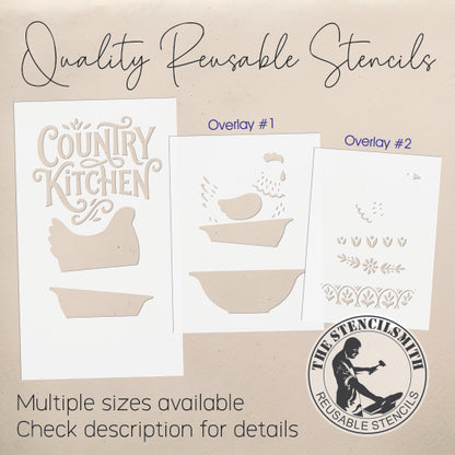 10526 Country Kitchen Stacked Bowls Stencil - The Stencilsmith