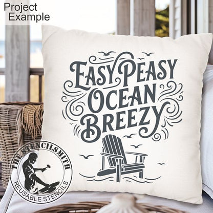 10533 Easy Peasy Ocean Breezy Stencil - The Stencilsmith
