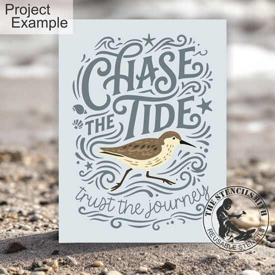 10534 Chase The Tide Sandpiper Stencil - The Stencilsmith