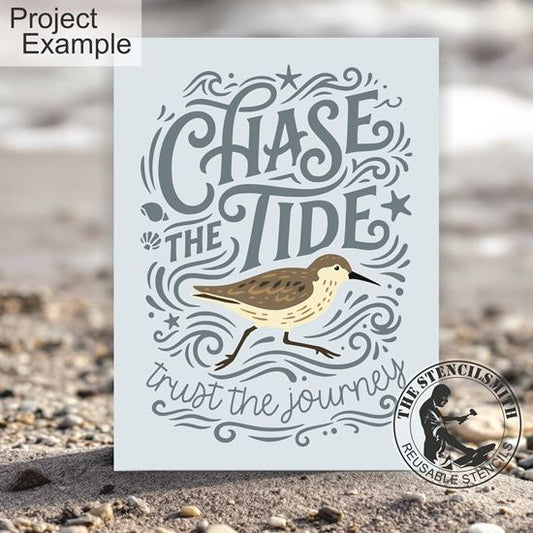 10534 Chase The Tide Sandpiper Stencil - The Stencilsmith