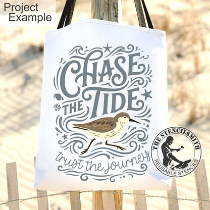 10534 Chase The Tide Sandpiper Stencil - The Stencilsmith