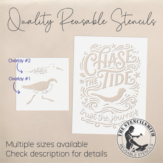 10534 Chase The Tide Sandpiper Stencil - The Stencilsmith