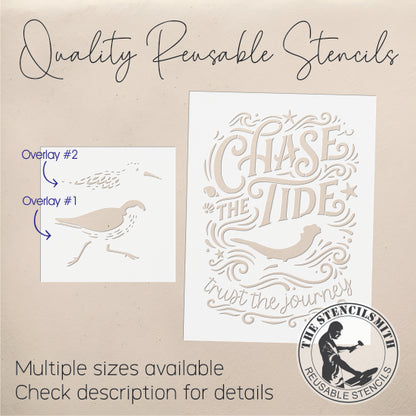 10534 Chase The Tide Sandpiper Stencil - The Stencilsmith