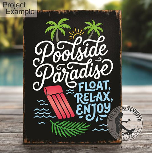 10541 Poolside Paradise Stencil - The Stencilsmith