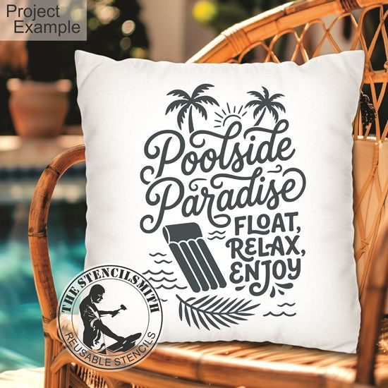 10541 Poolside Paradise Stencil - The Stencilsmith