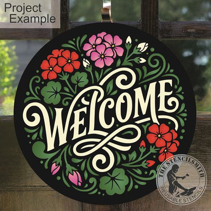 10547 Welcome Geranium Stencil - The Stencilsmith
