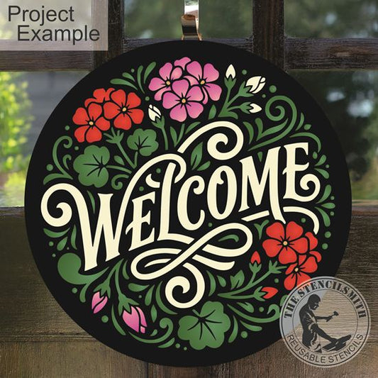 10547 Welcome Geranium Stencil - The Stencilsmith