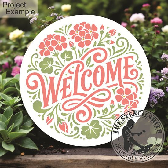10547 Welcome Geranium Stencil - The Stencilsmith