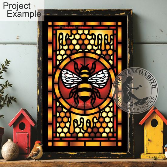 10550 Bee Stained Glass Stencil - The Stencilsmith