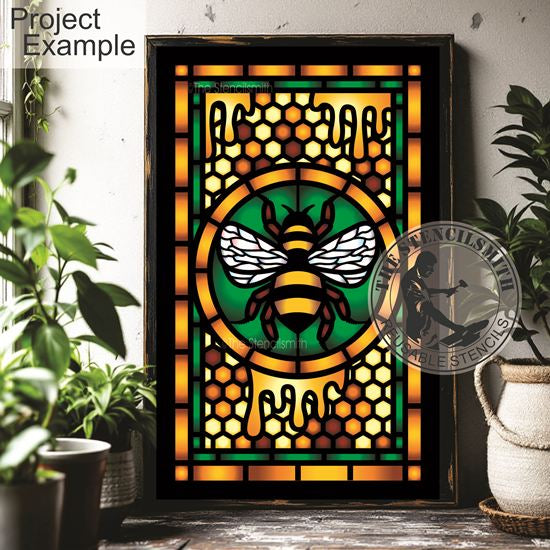 10550 Bee Stained Glass Stencil - The Stencilsmith