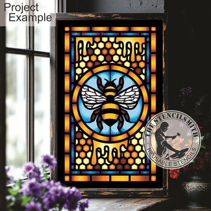 10550 Bee Stained Glass Stencil - The Stencilsmith