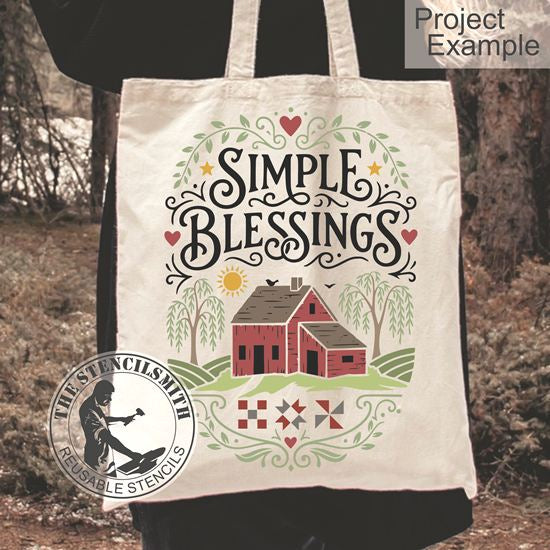 10554 Simple Blessings Stencil - The Stencilsmith