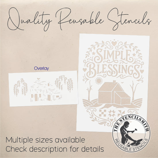 10554 Simple Blessings Stencil - The Stencilsmith