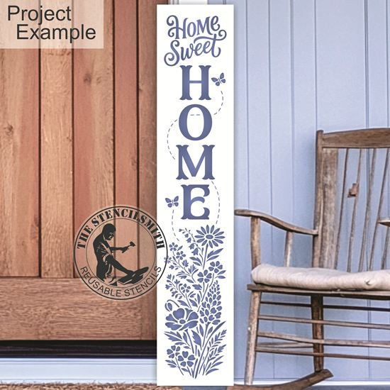 10555 Home Sweet Home Floral Leaner Stencil - The Stencilsmith
