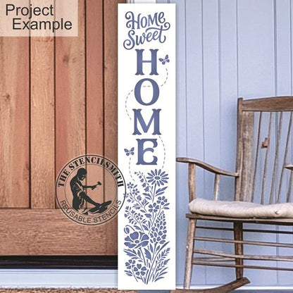 10555 Home Sweet Home Floral Leaner Stencil - The Stencilsmith