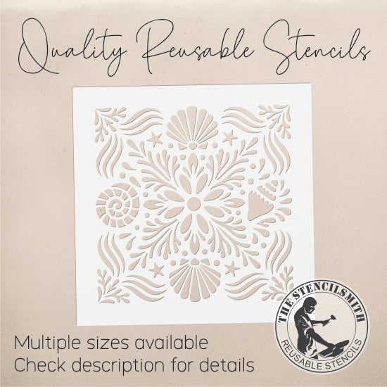 10556 Coastal Tile Stencil - The Stencilsmith