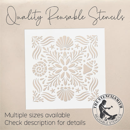 10556 Coastal Tile Stencil - The Stencilsmith