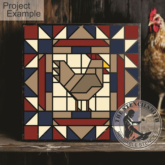 10559 Chicken Quilt Stencil - The Stencilsmith