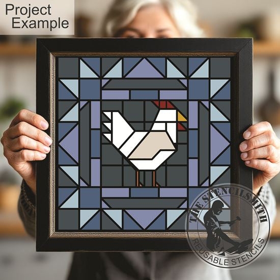 10559 Chicken Quilt Stencil - The Stencilsmith